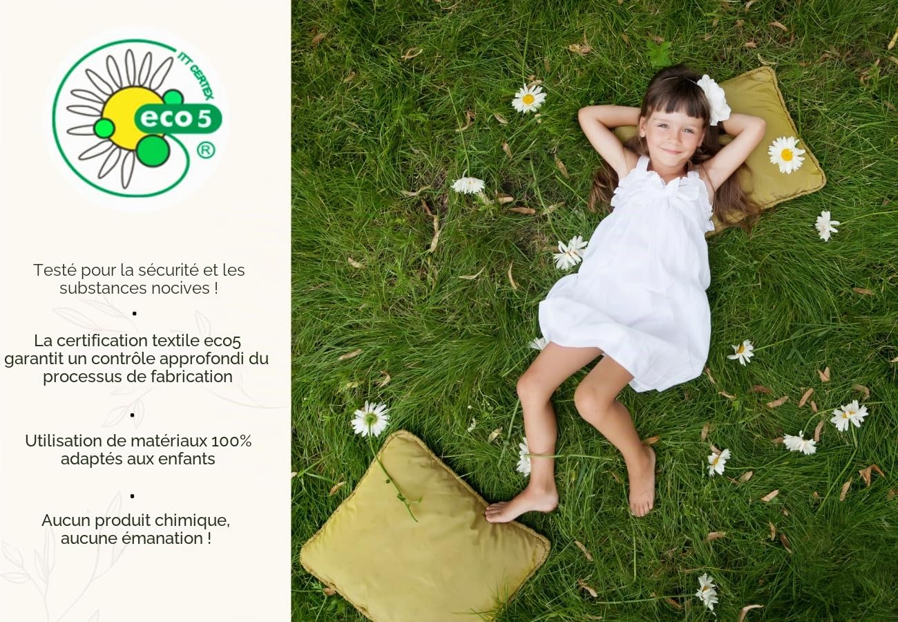Kids Collective Matelas Pliable en Mousse de Voyage en Trois Tailles 60x120, 70x140, 70x200 cm, Gris, 7 cm d'épaisseur, Moyen de Fermeté, avec Sac de Transport et Tapis de Jeu Inclus