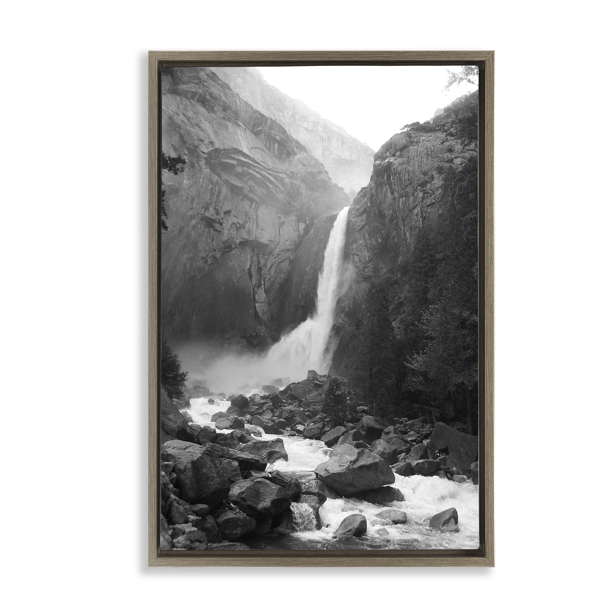Stupell Industries Montalcino Elm (Textured) 'Rocky Yosemite Falls'| Floating Frame Canvas Art