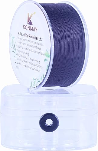 Vista 22 de KONMAY Cuerda de nailon negro de 0.024 in con estuche para pulseras, cordón de satén de nailon trenzado de 190 yardas para fabricación de joyas