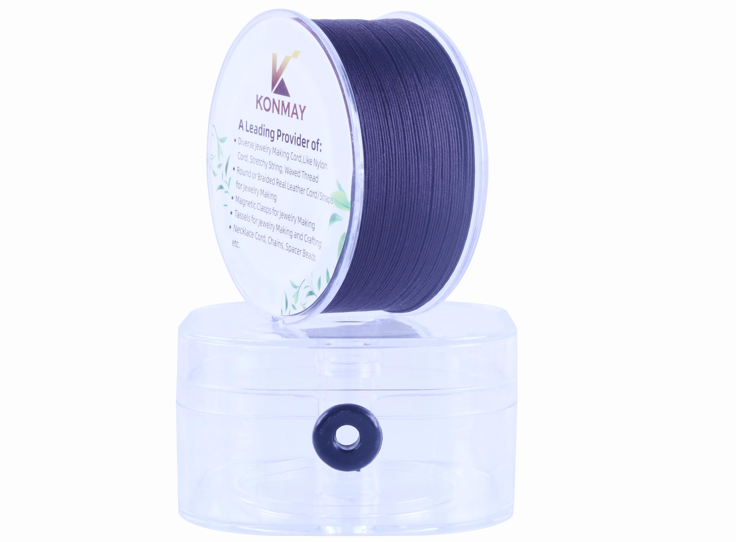 Cordon en nylon satiné tressé fin de 0.4 mm marron pour micro-macramé et perles