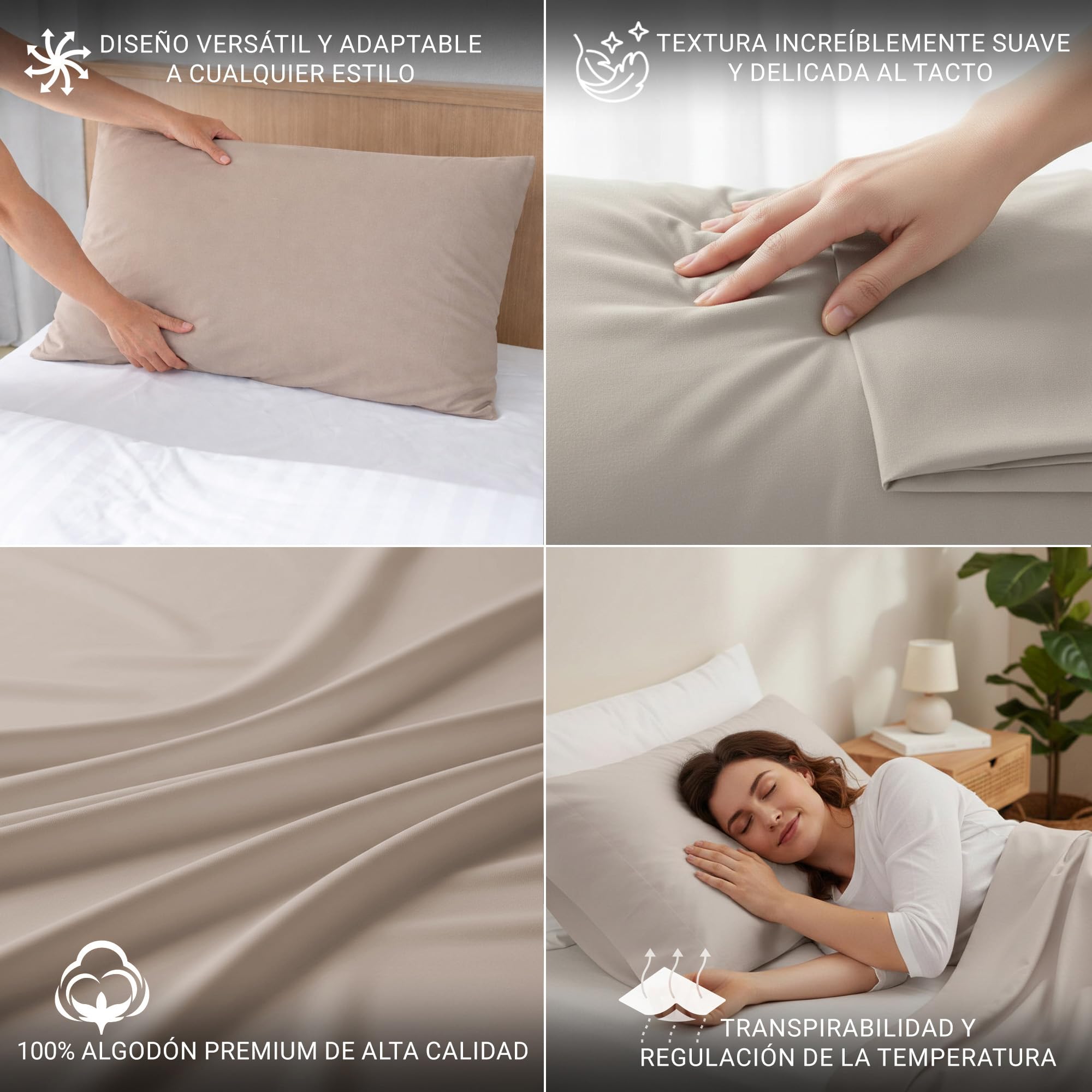 Federa per cuscino 45 x 70 cm Pack 2 100% cotone ipoallergenico