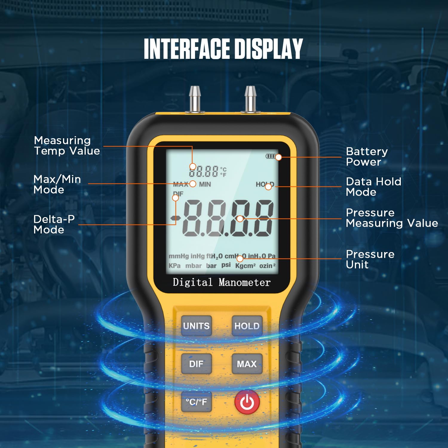 Manómetro Digital, Manómetro De Presión De Gas Manómetro De Doble