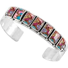 Turquoise Bracelet Sterling Silver 925 Genuine Gemstones Cuff Bracelet