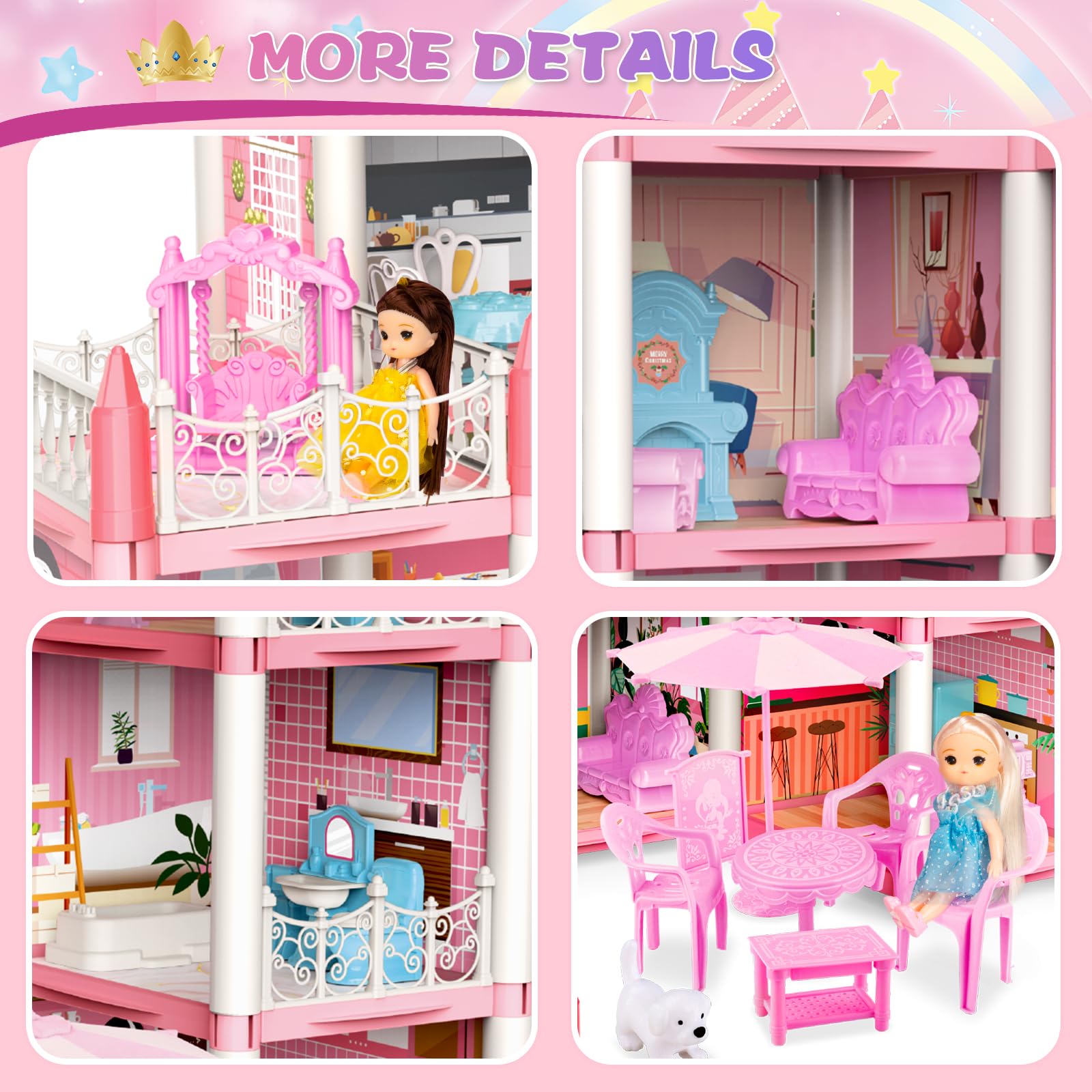 Amazon | UNIH ドールハウス おもちゃ 女の子用 プリンセス