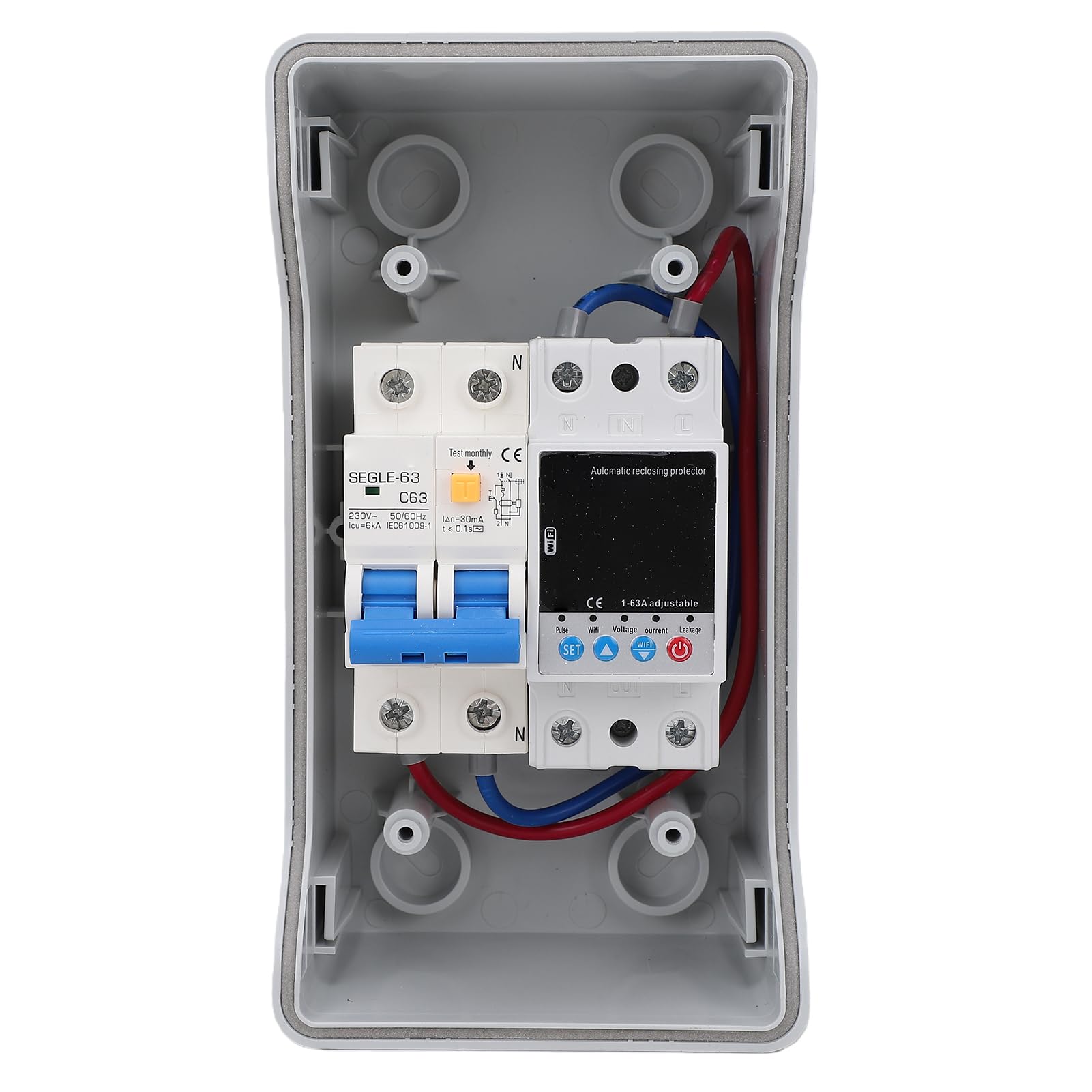 YDuupxe Interruptor de Circuito WiFi 63A Control por App IP65 Uso Exterior