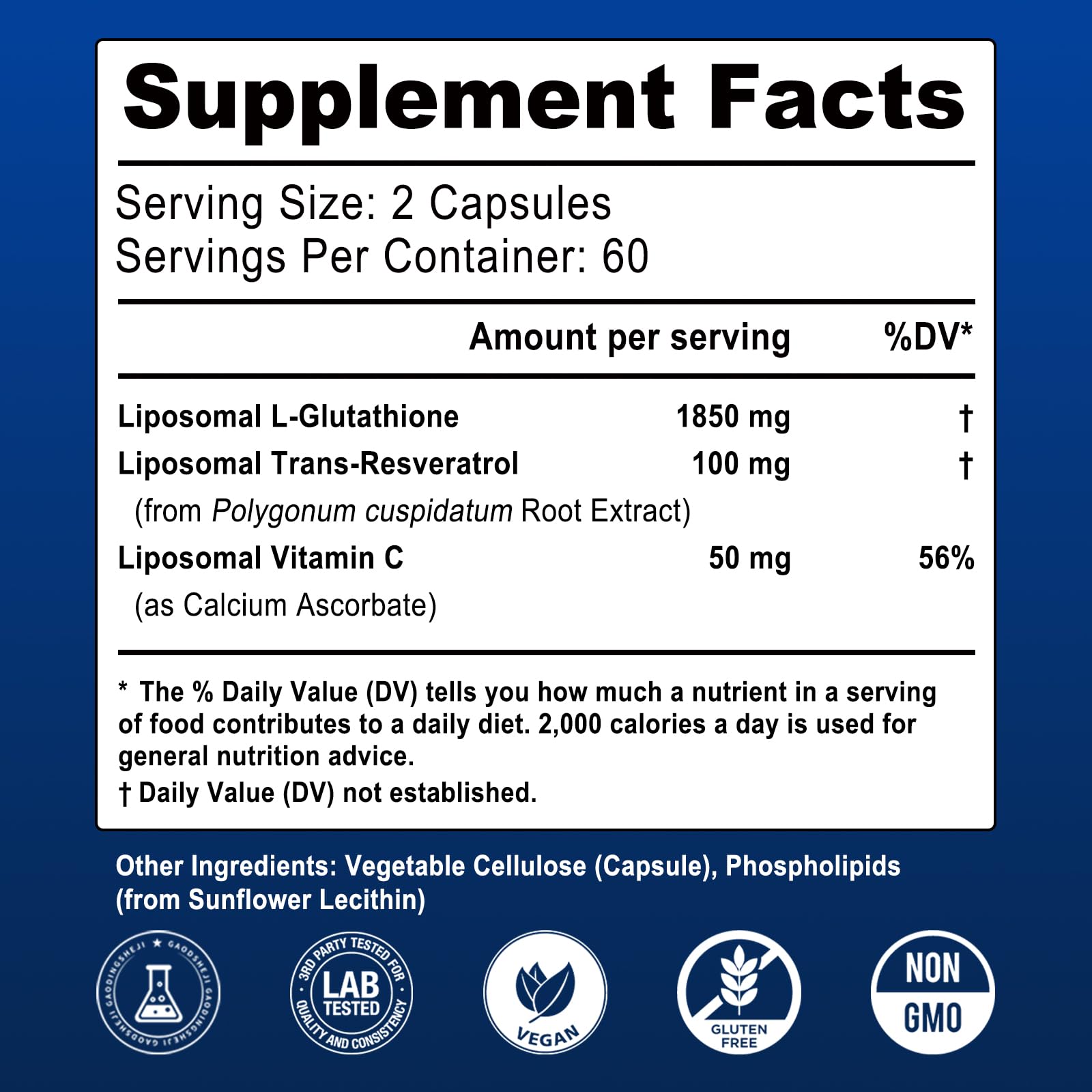 Liposomal Glutathione Supplement 2000mg, 120 Vegan Capsules — Amazon image 5
