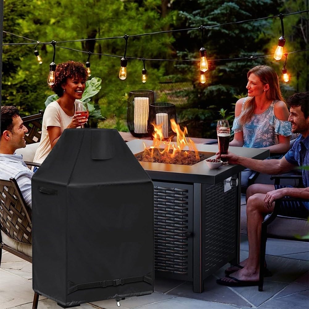 Outdoor Fireplace Cover, Waterproof Patio Wood Burning Fireplaces Rain Cover,Weather-Proof, UV-Proof, Full-Coverage Rust-Proof Protection Cover