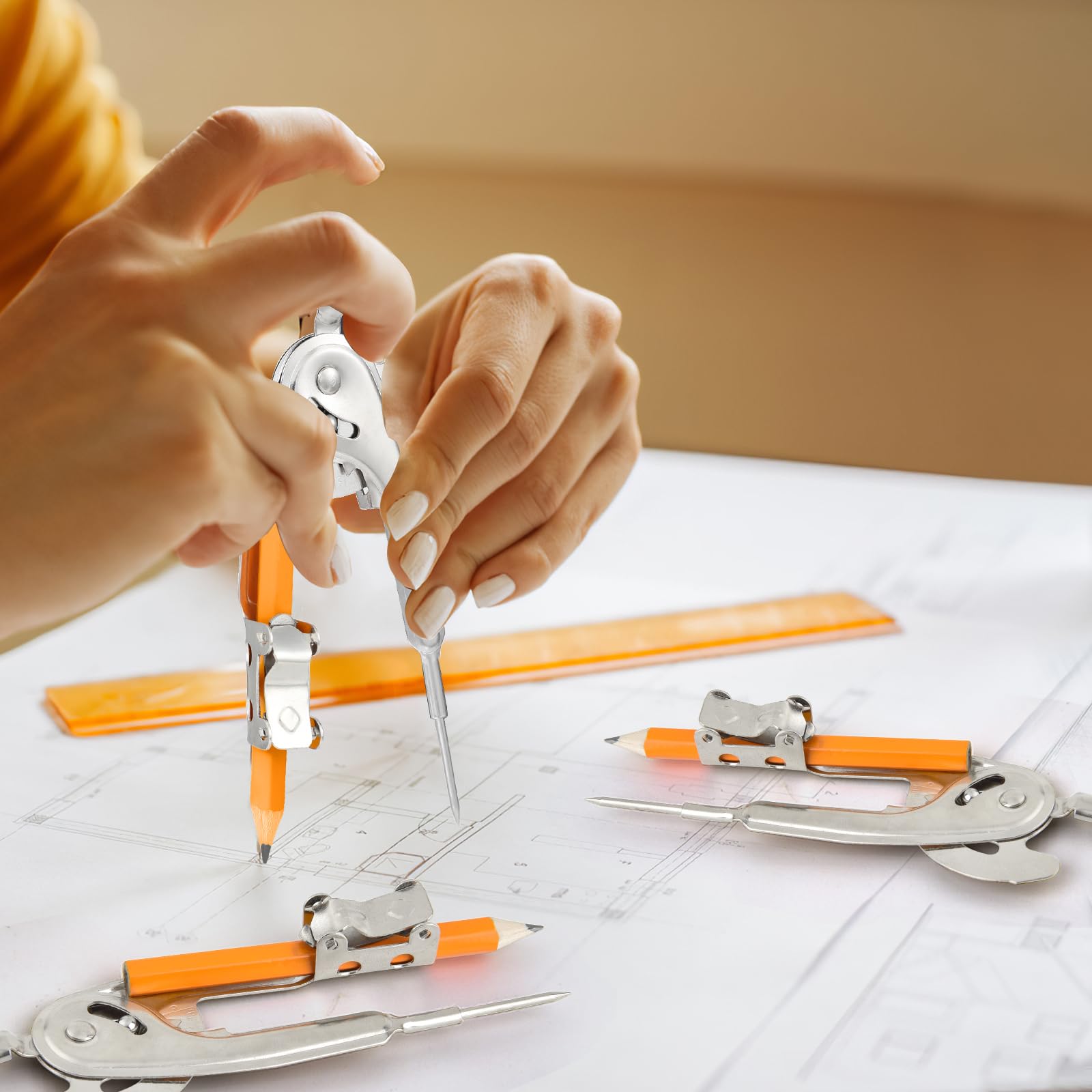 60 Pieces Compass For Geometry Metal Compass Tool Math