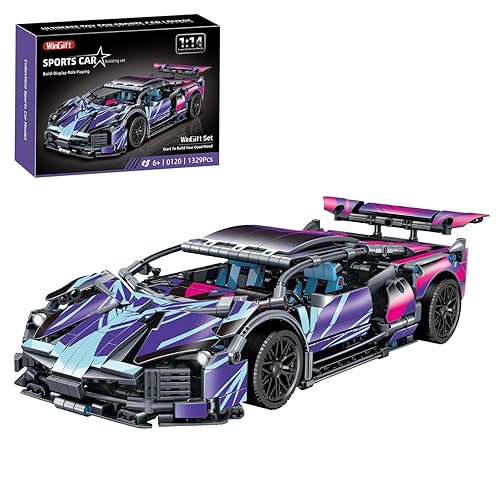 WINGIFT 1329 Piece Sports Car Building Blocks Toys Boys or Adults Kits, 1:14 Race Car Model Building Set, Adult Collectible Model Cars Set to Build, STEM Super Cars Sets for Boys Girls Age 6-12, 8-14