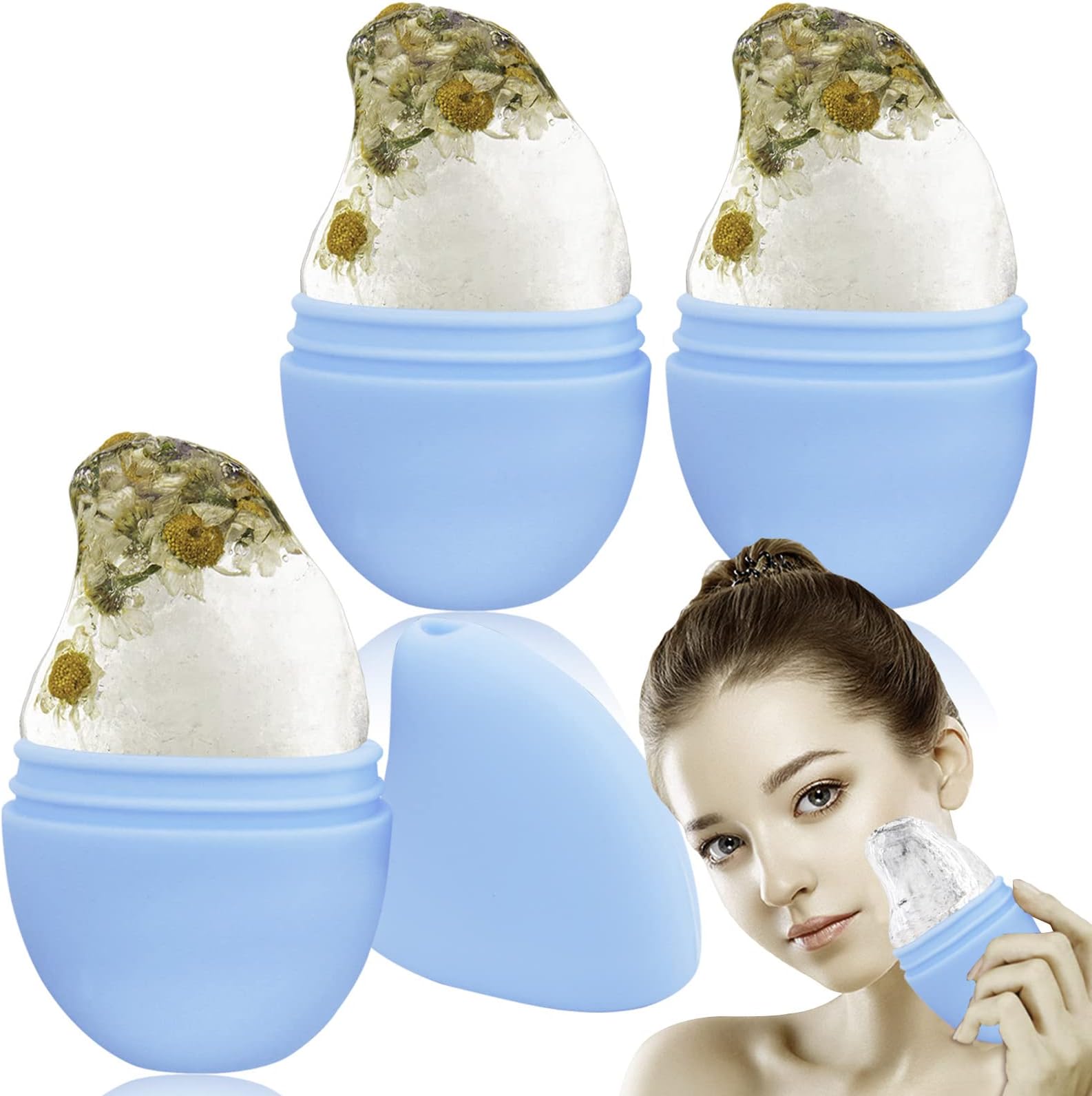 Silicone Face Scrubbers Exfoliator Brush-Facial Cleansing Brush, Pad Soft Exfoliate Scrub Scrubby Sensitive Delicate Dry Skin-Unique Cool Fun Gift For Girlโฆ (3 Count (Pack of 1), Blue)
