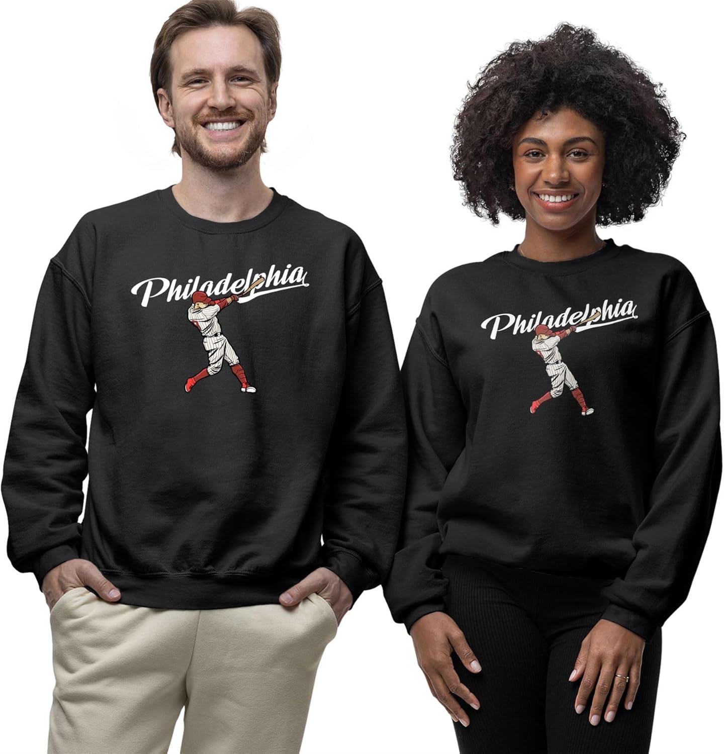 Printbox Originals Philadelphia Baseball sweater, Crewneck Sports Graphic jumper, Unisex Baseball Team Sweatshirt