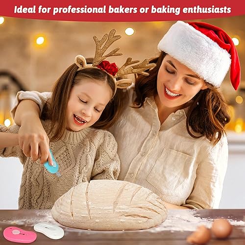 Miniatura 5 de Herramienta de puntuación de masa coja de pan de 3 piezas, herramienta de puntuación coja de masa madre, herramienta de afeitar para cortar masa de