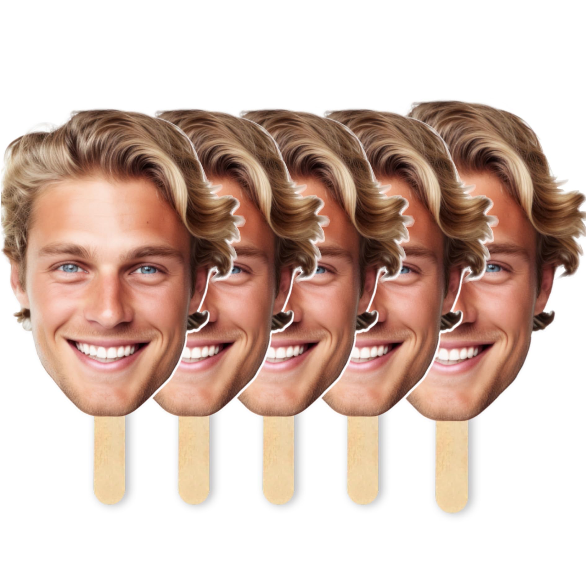 Custom Cutout Big Face Stick, Hand-Hold Fun Face, Party Fun, Party Décor, Personalized Big Head, Real Life Size Cardboard Contour Cuts, Waterproof, Upload Your Own Photo, 1 PC