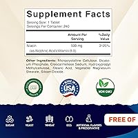 Vista 2 de Vitamatic Niacina (vitamina B3) 500 mg, 240 tabletas - Sin OMG y sin gluten