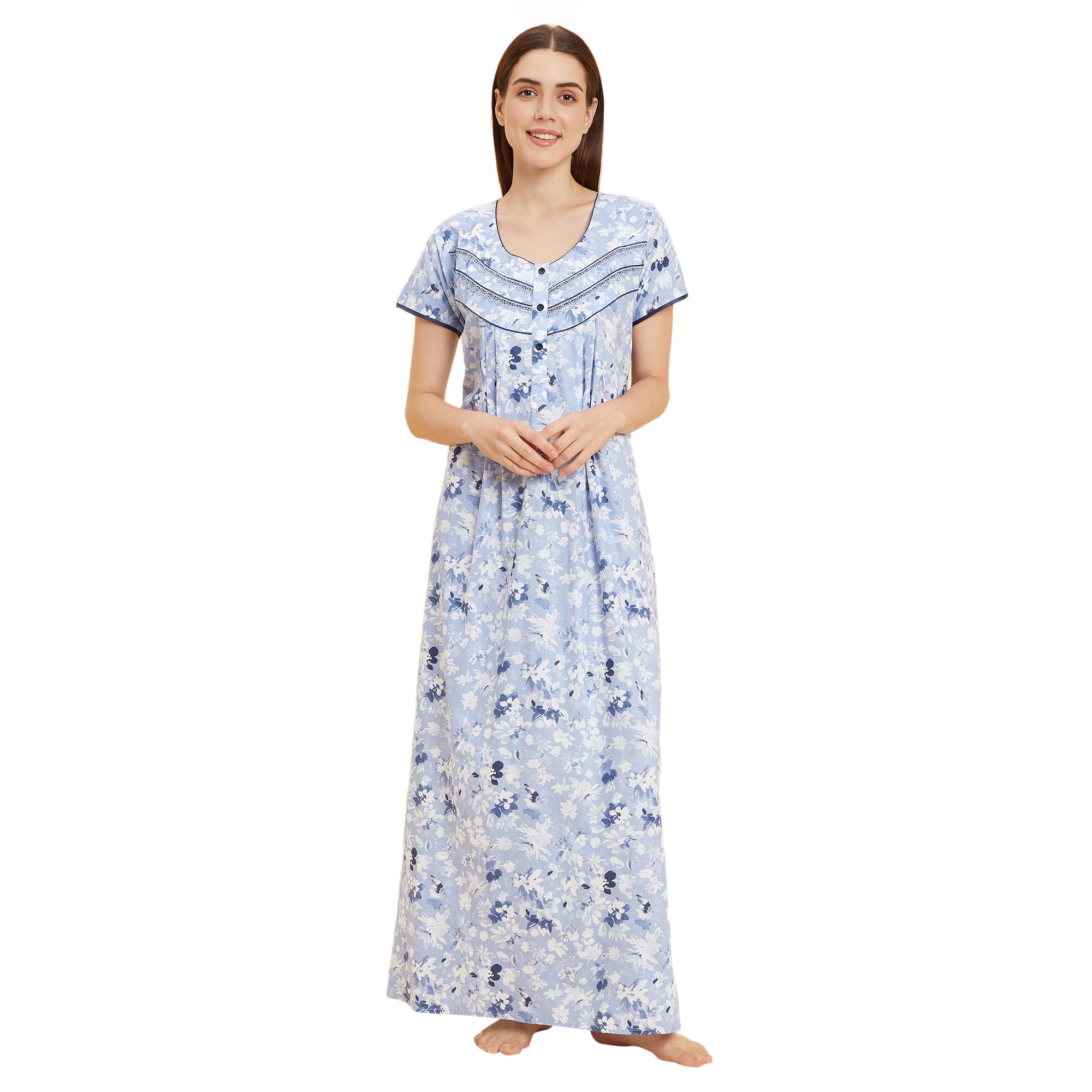 Women's Cotton Maxi Casual Regular Night Dress