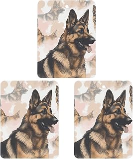 Car Air Fresheners 3 Pcs Hanging Air Freshener Fragrance Scented Cards German Shepherd Dog Lovers Car Aromatherapy Tablets Rearview Mirror Pendant Car Freshener for Wardrobe Bathroom Square
