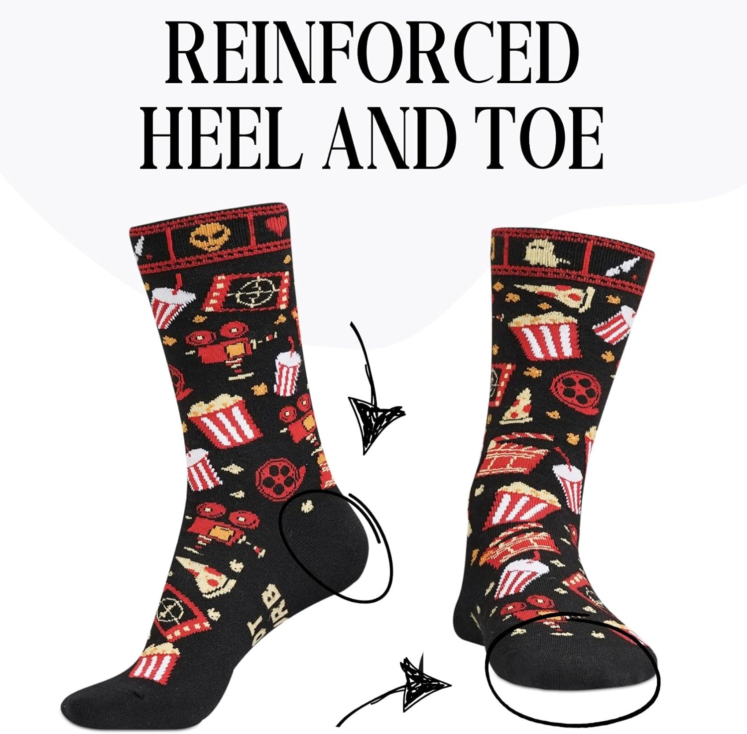 InnoBeta Movie Night Gifts Supplies Socks, One Size Crew Socks for Movie Lovers for Women/Men Christmas, Birthday - Do Not Disturb - Image 4