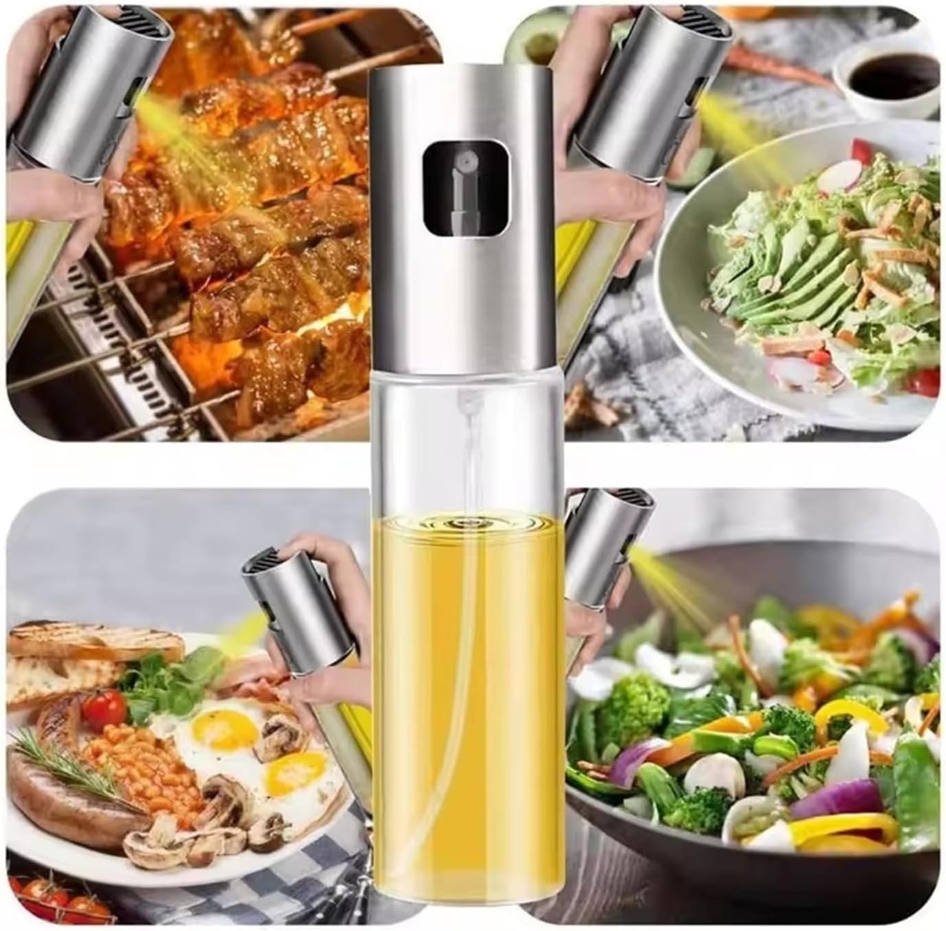Glass Oil Sprayer - Kitchen Gadget for Cooking, Air Fryer, Salad, BBQ