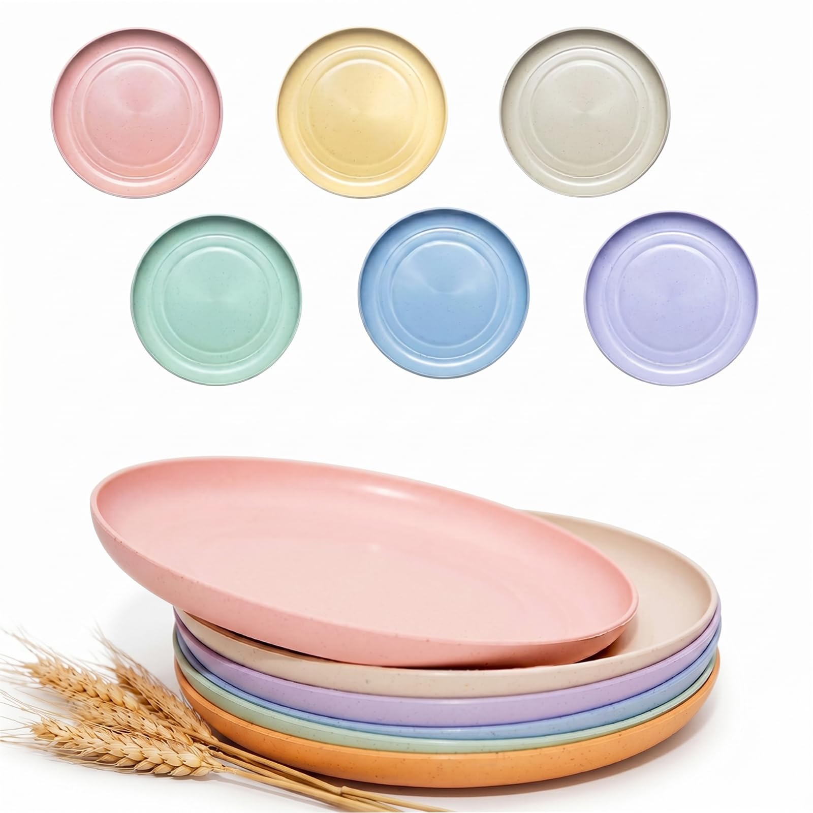 Amazon.com | 6 PACK 6 Inches Lightweight Mini Wheat Straw Plates
