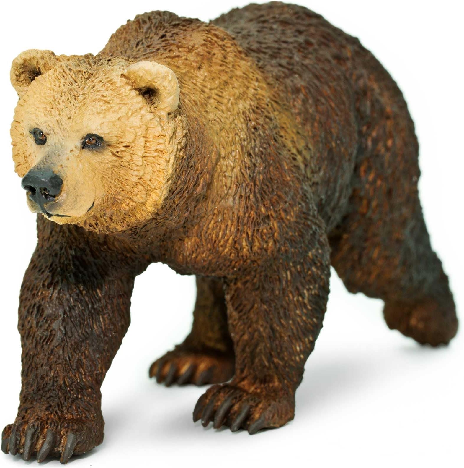 Grizzly Bear Figurine - Detailed 4.7" Plastic Model Figure - Fun Educational Play Toy for Boys, Girls & Kids Ages 3+