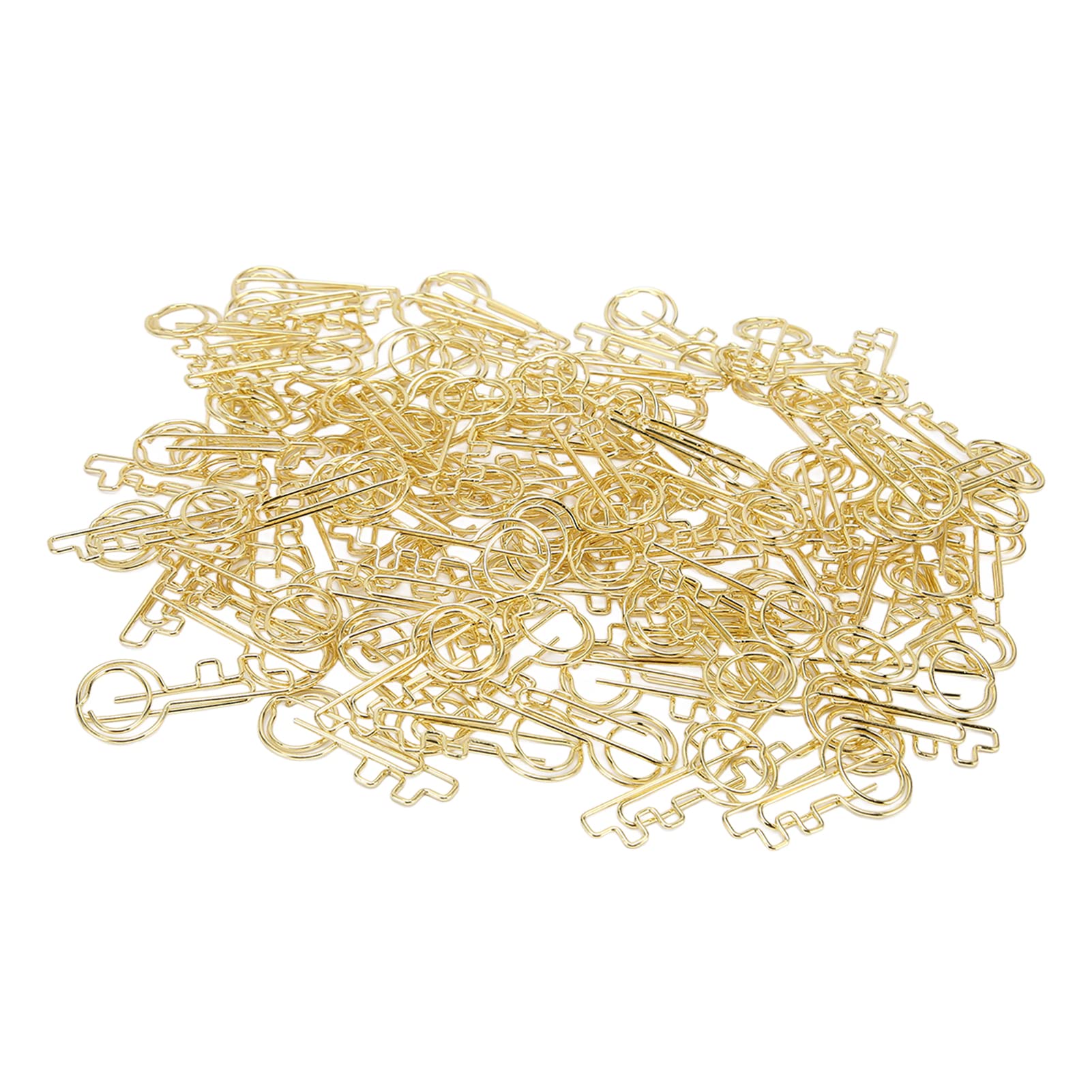 Clip di carta a forma di tasto Grcfumo da 100 pezzi, clip di segnalibri in metallo, clip di carta con scatola, documenti portatili cartaclips per la classificazione degli uffici