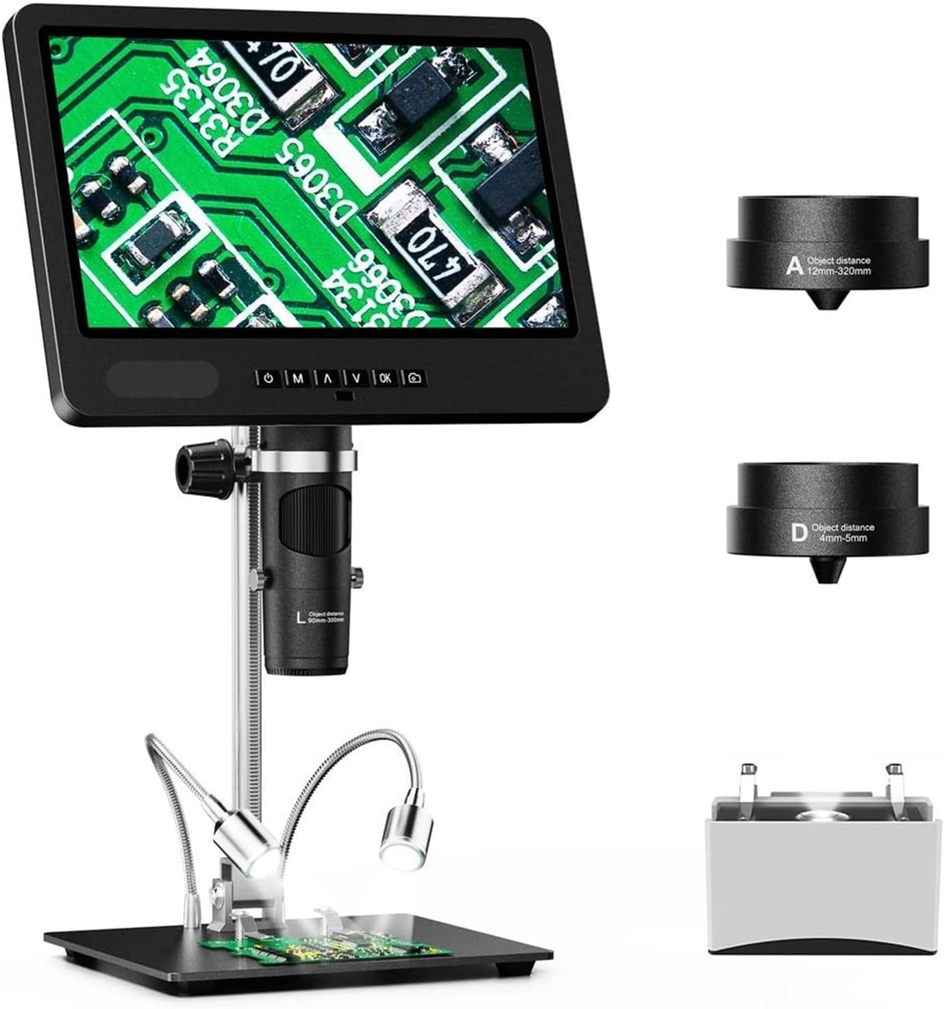 LCD デジタル顕微鏡 2160P 24MP 1500X はんだ付けコイン拡大鏡キット 生物観察 7 インチスクリーン QC 検査