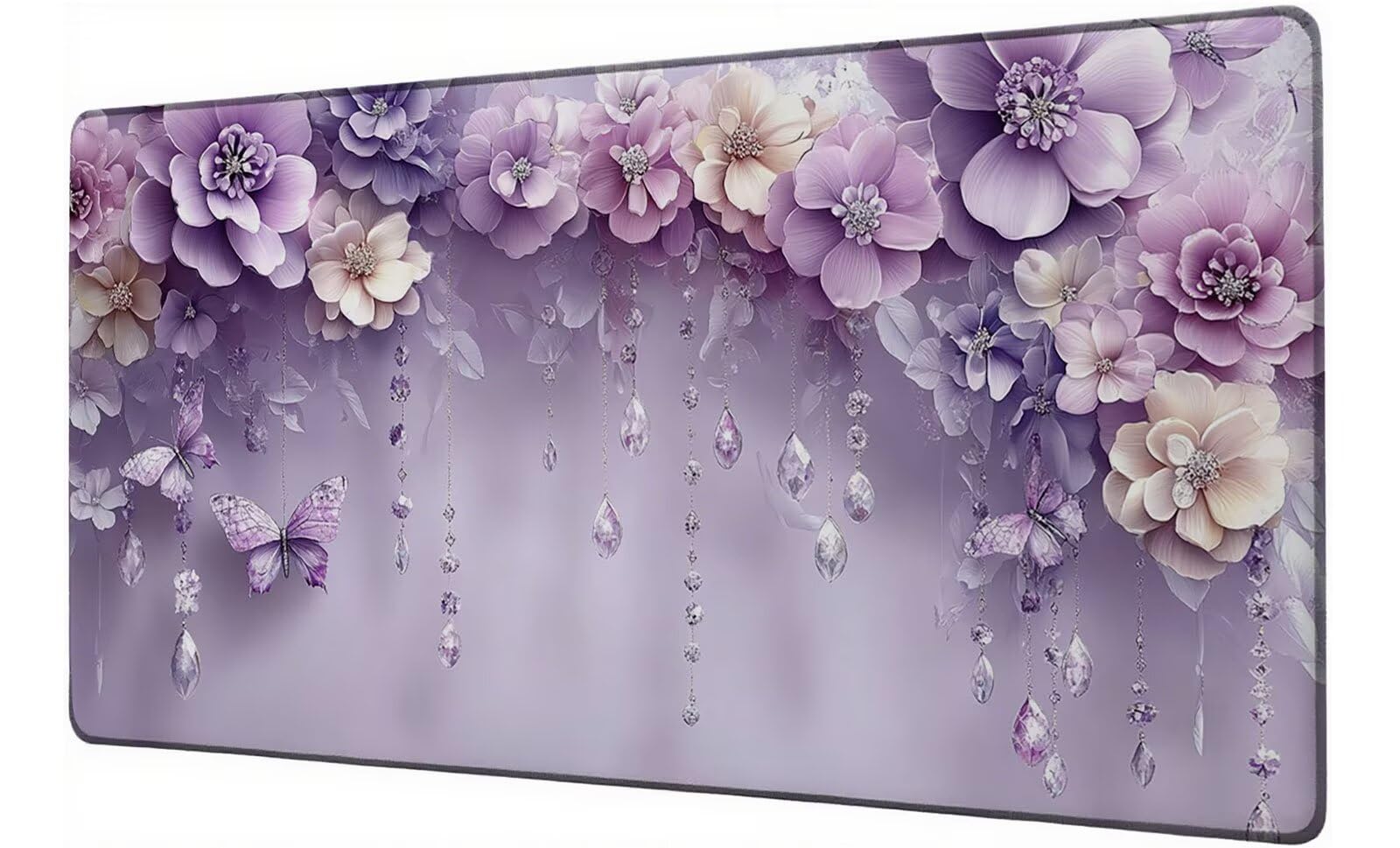 Podkładka pod mysz XXL 1200 x 600 mm fioletowa podkładka pod mysz dla graczy duża podkładka pod mysz biurową akcesoria motyl podkładka pod mysz z antypoślizgową podstawą wodoodporna podkładka pod mysz