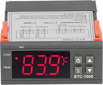STC-1000 All Purpose Digital Temperature Controller, Cooling and Heating Thermostat with NTC Sensor for Homebrewing Brew Fermenter Fridge Incubator Greenhouse(AC110 to 220V)