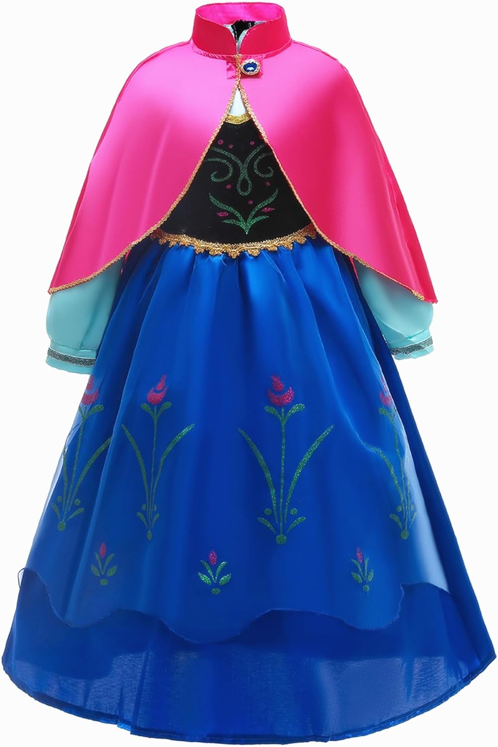 Princess Anna Dresses for Girls Cosutme Kids Cospaly Halloween Birthday Christmas Party with Accessories