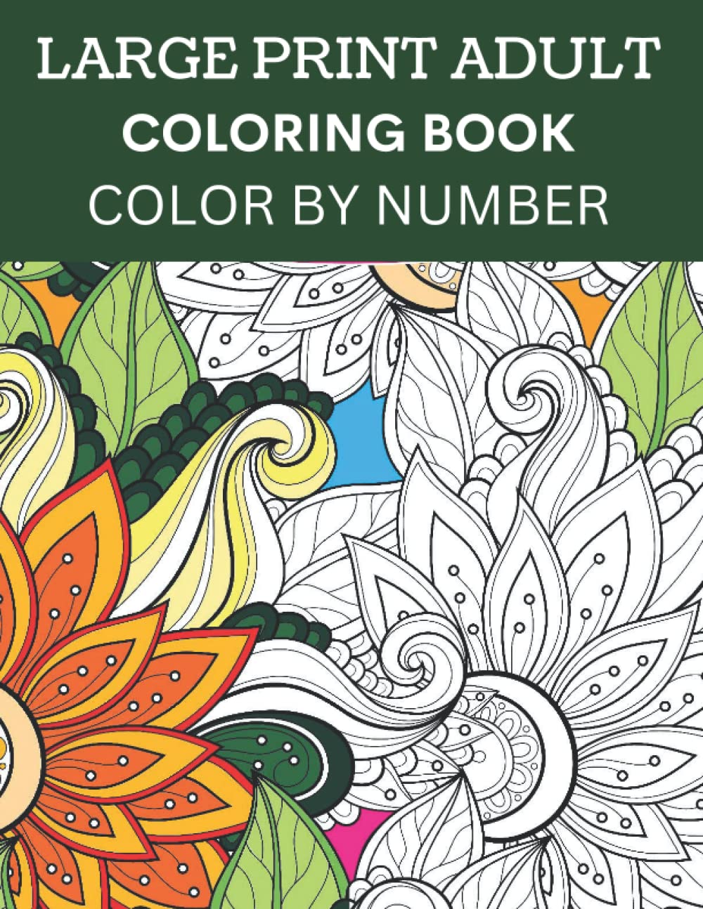 Buy Large Print Adult Coloring Book Color By Number Large Print Color