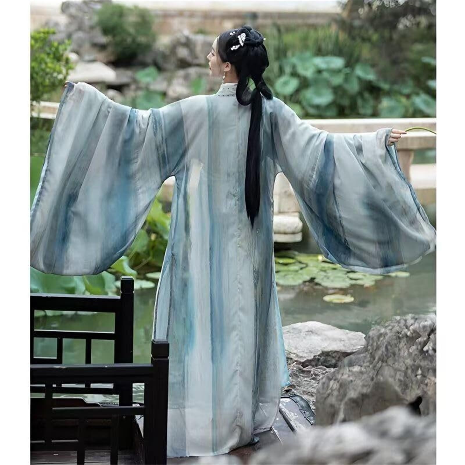 Chińska sukienka Hanfu dla kobiet, starożytny tradycyjny kostium cosplay, vintage, przyjęcie urodzinowe, jasnoniebieska sukienka Hanfu
