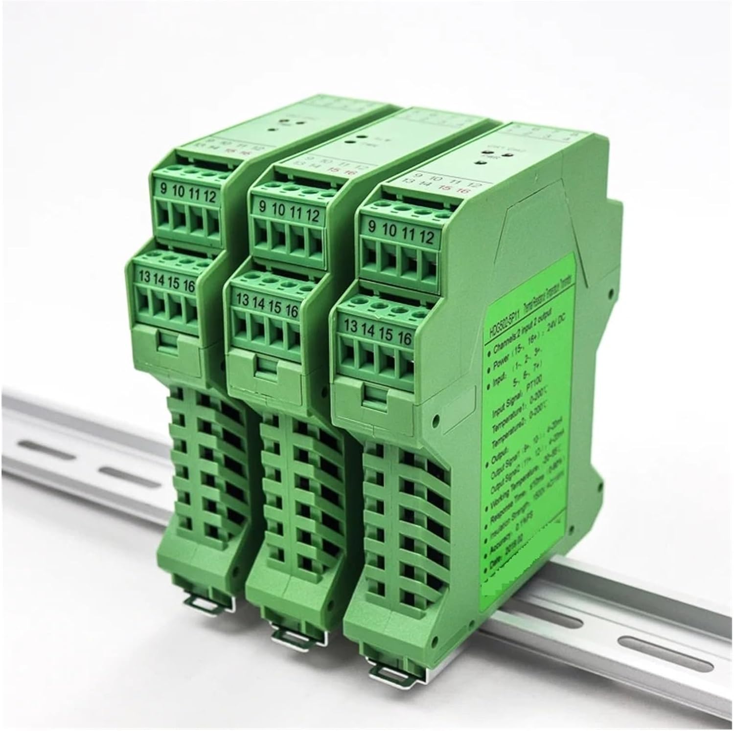 Signal Isolation Transmitter 1 in 2 Out Thermal Resistance Temperature Signal Isolator rtd thermocouple PT100 to 0-5v Converter 24Vdc Power TC B 0-1800C(2 in 2 Out,0-5V)