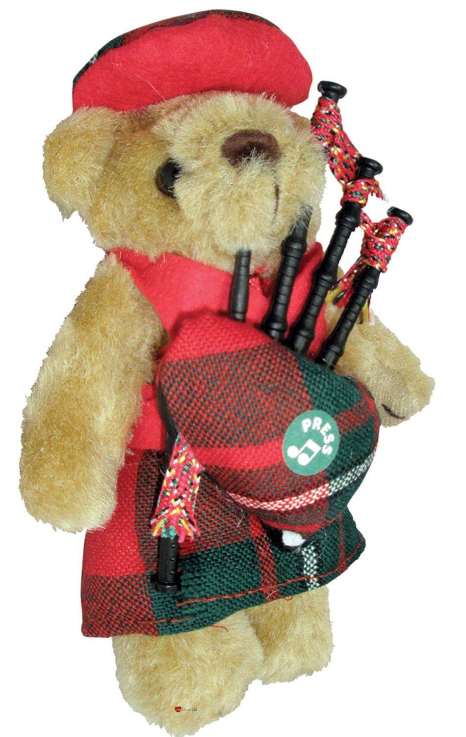 I Luv Ltd Macgregor Musical Teddy Bear Clan Tartan Scottish Gift, Made In Scotland