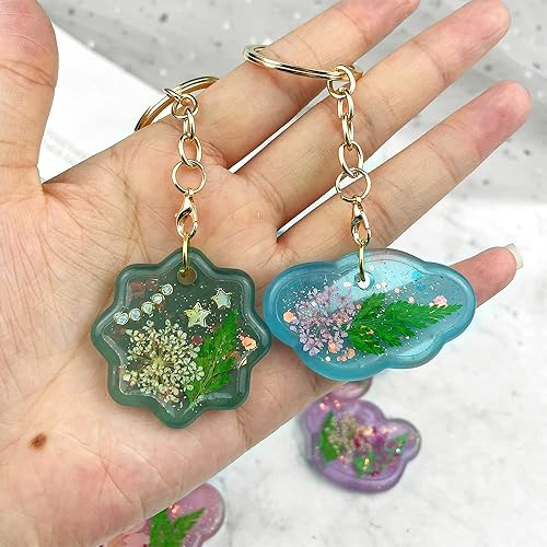 Miniatura 6 de RESINWORLD 16 moldes de silicona con colgante geométrico con agujero para colgar, molde de resina UV para joyería, moldes de llavero para collar