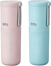 Shopiable Store Portable Travel Toothbrush Holder Set | 2-in-1 Toothbrush & Toothpaste Case with Cup | Compact, Durable & Lightweight | Travel & Bathroom Essentials for Men & Women (Pack of 2)