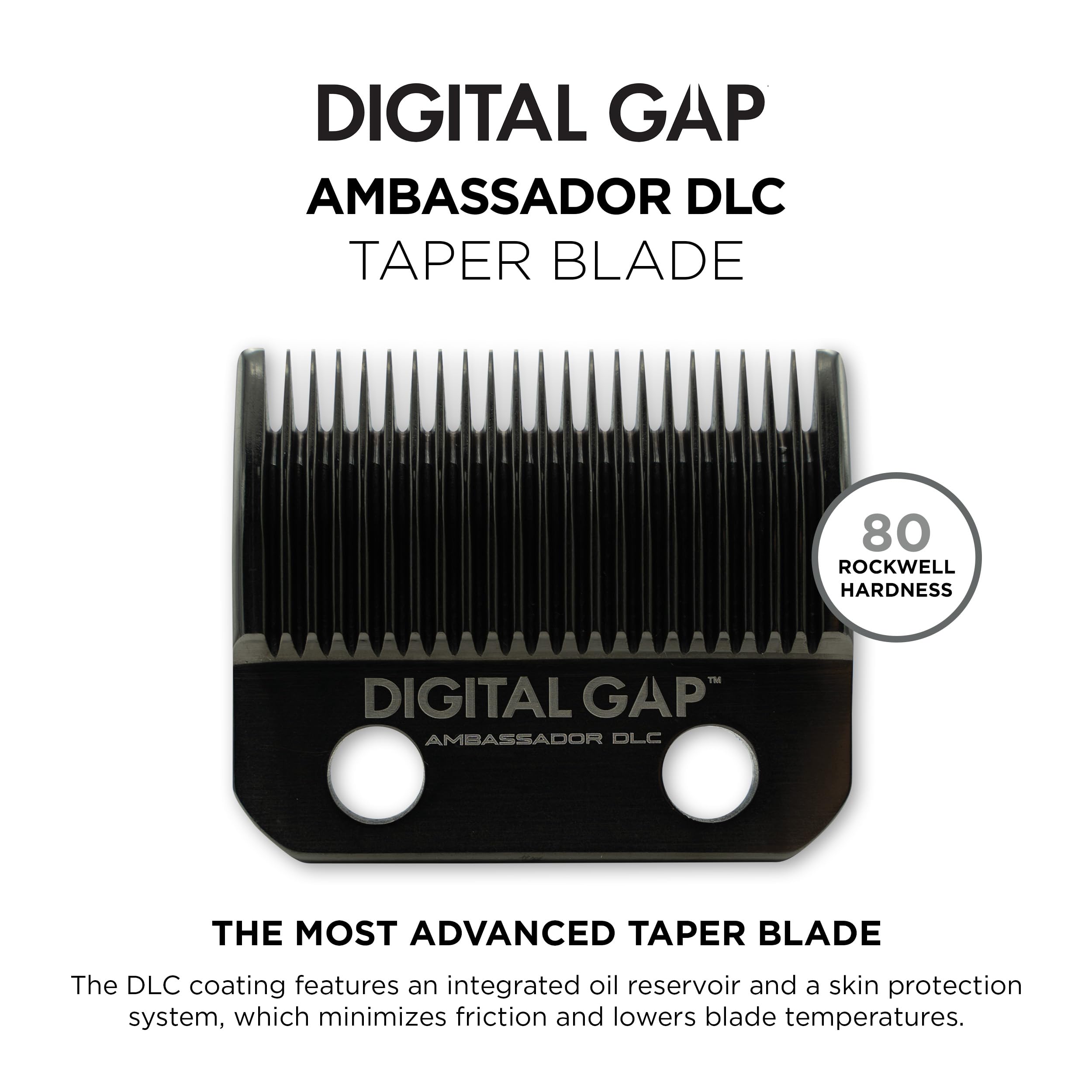 COCCO Digital Gap Ambassador DLC Taper Clipper Blade, ADGCT-DLC Replacement Blade Designed for Hyper Veloce Pro, Veloce Pro and Pro BLDC Clippers
