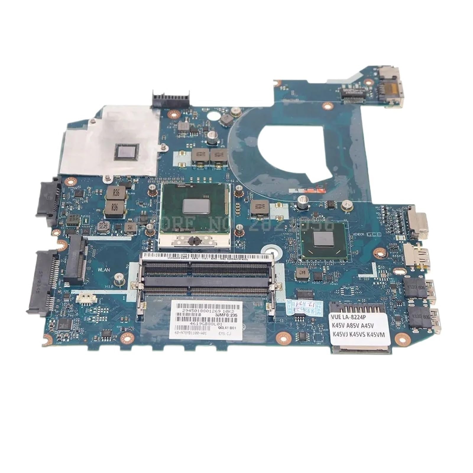 NOKOTION QCL41 LA-8224P Tablero Principal, Compatible con ASUS, K45V A85V K45VJ K45VS K45VM Placa Base For Ordenador Portátil con 610M 2G
