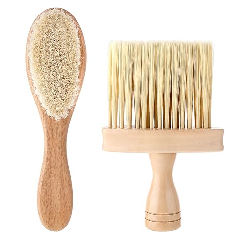 Juego de cepillos de peluquero para el cuello, cepillo de corte de pelo y cepillo de limpieza de recortadora de peluquería, cepillo profesional de