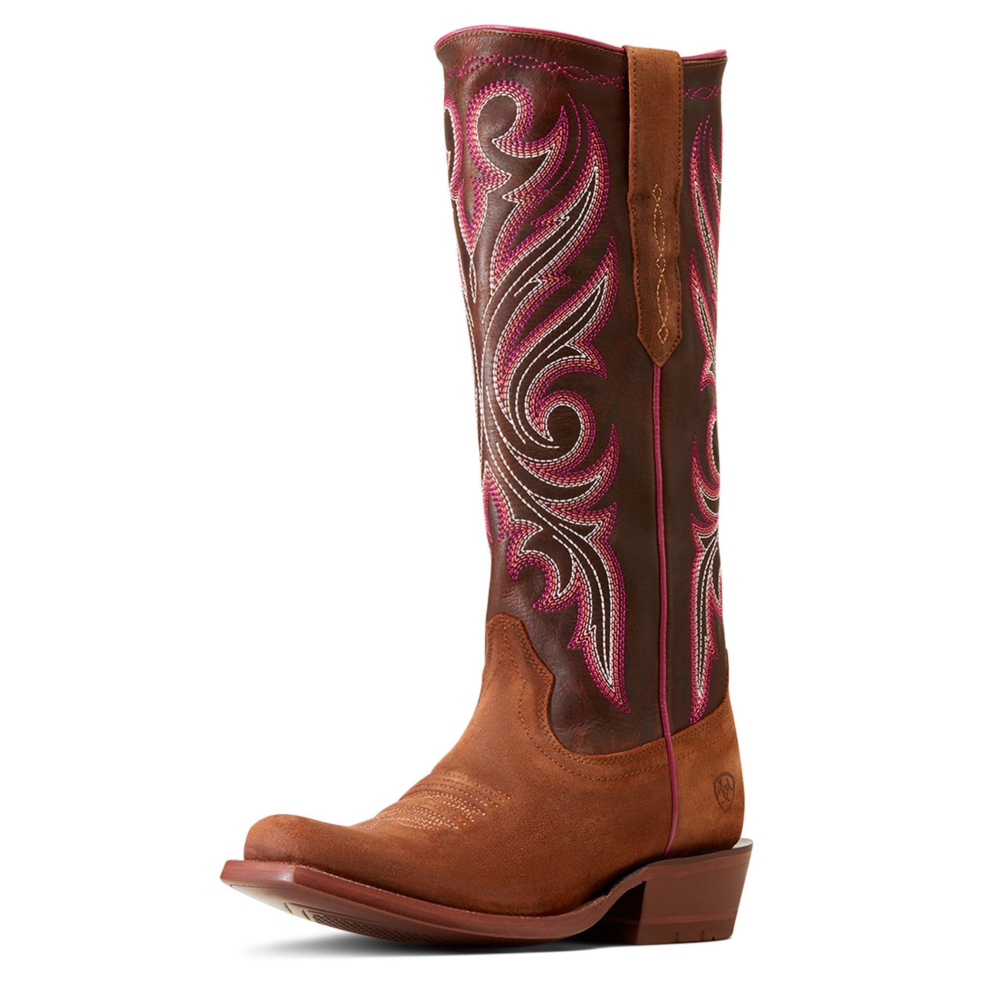 ARIAT Tan Suede Futurity Starlight 14 inch StretchFit Cutter Toe Womens Western Boots 10047045