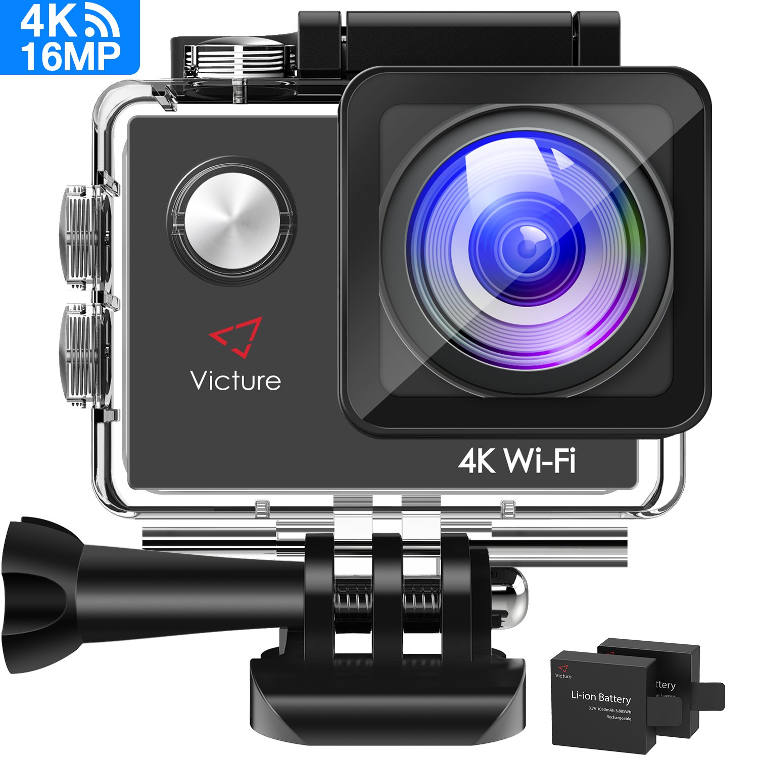 Victure Action Camera 4k Wifi 16mp 98 Feet Waterproof Underwater