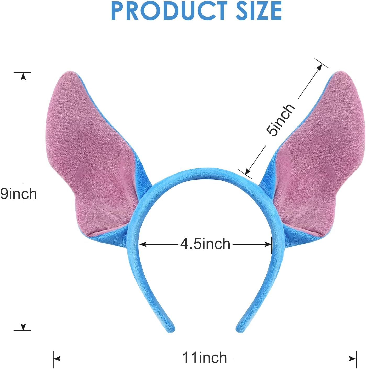 4PCS Bendable Blue Ears Headband Women Plush Ears Costume Headwear Cosplay Party Dress Up Accessories - Image 2