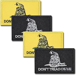 ZESION 4PCS Don't Tread On Me Patches Set, Tactical Morale Patches Hook and Loop Patches Full Embroidery Military Patch for Caps Bags Vests Military Uniforms