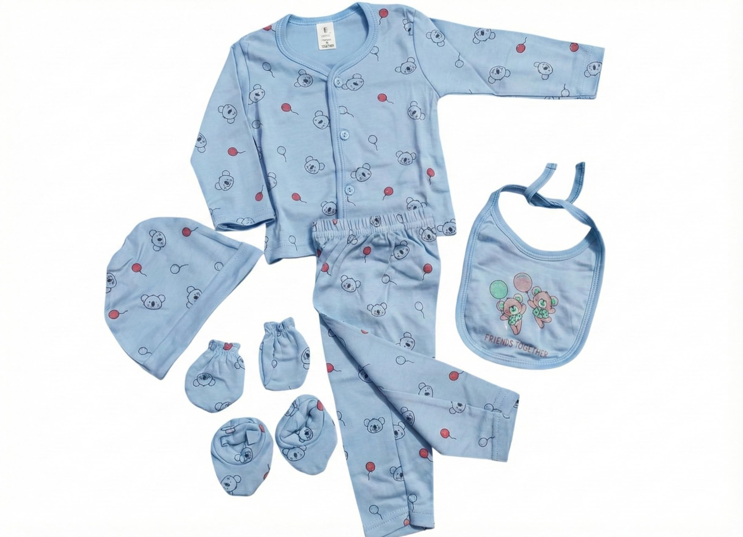 Baby Boys Baby Girls Casual Shirt Pajama Mitten Gloves Socks Cap Newborn Product Hospital Shower Gift Set Hamper Dress Combo Clothing Kit Infants Babies wear Full sleeves-image-14