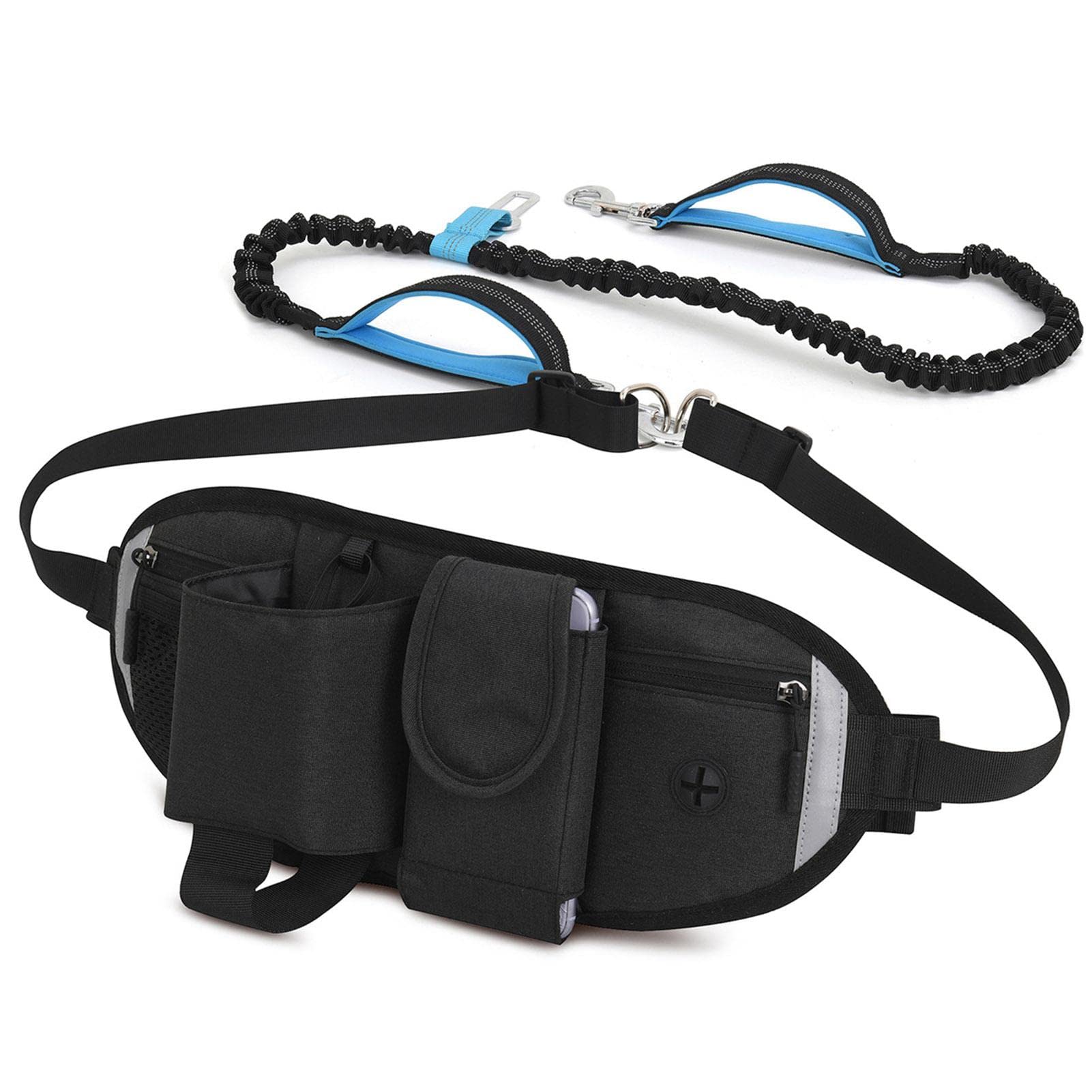 Para Cinturón Para Perros - Mochila De Cintura Para Ejercicios Para Perros | Riñonera Con Correas Ajustables | Funcional Para Pasear Perros | Correa Elástica Para Entrenamiento De Mascotas