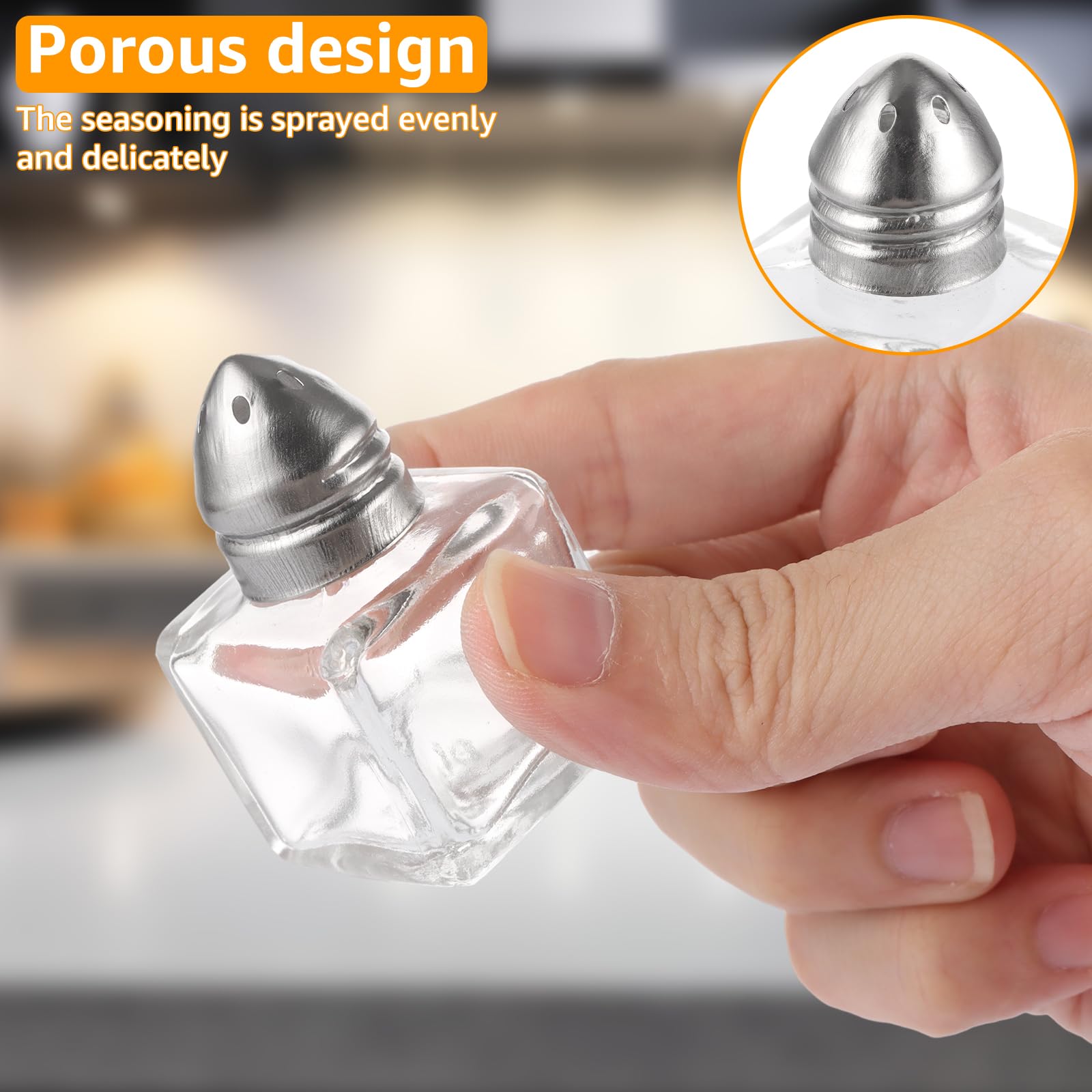 Lot de 4 mini salières et poivrières en verre transparent avec couvercle en acier inoxydable et entonnoir facile à remplir NetSellsIt Lot de 4 mini salières et poivrières en verre transparent avec couvercle en acier inoxydable et entonnoir facile à remplir NetSellsIt