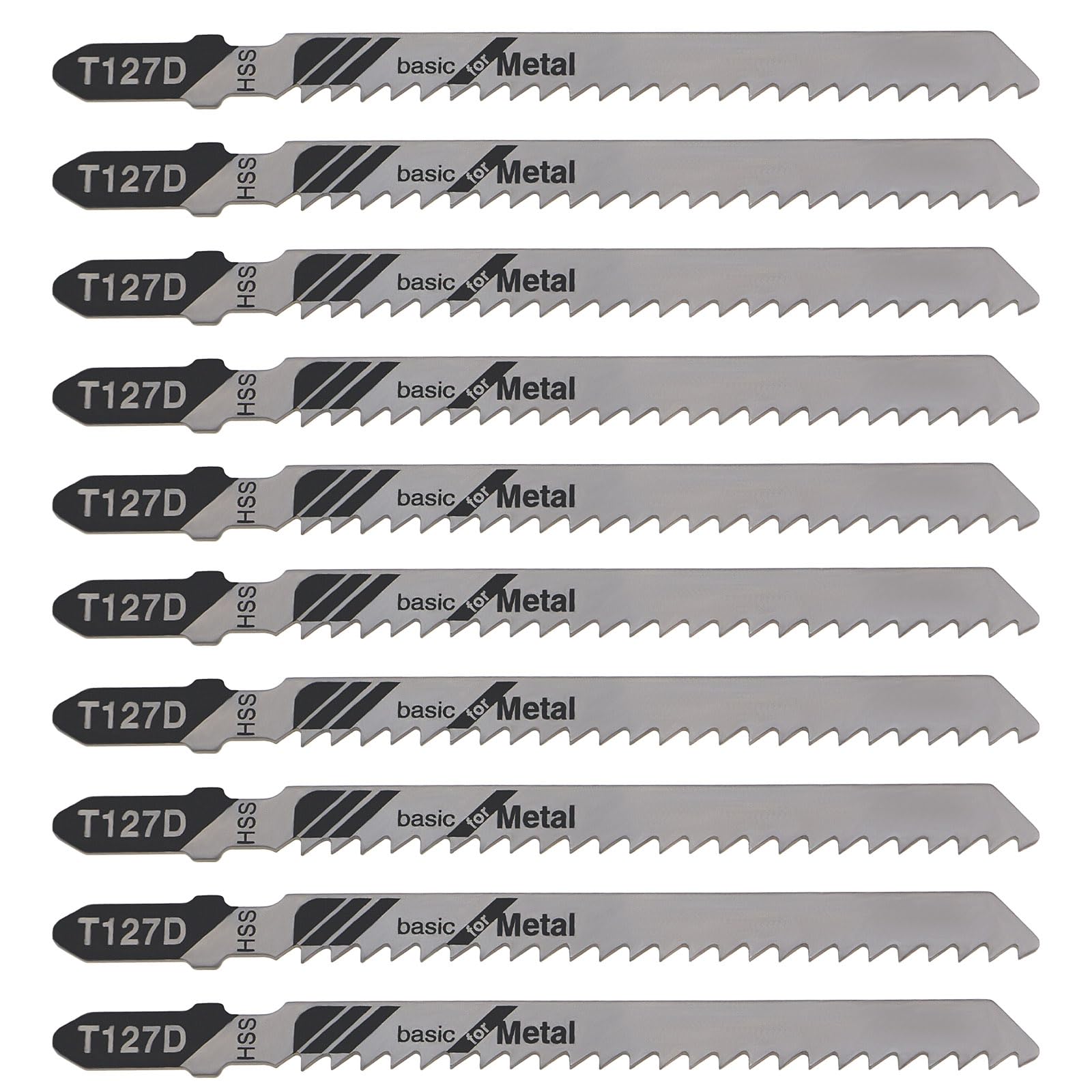 YINETTECH 10PCS T127D Jig Saw Blades HSS Jigsaw Blades T Shank Jig Saw Blade for Metal Wood Plastic Cutting Compatible with Bosch Compatible with Dewalt