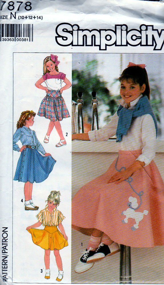 Patron jupes filles Simplicity 7878 modèles trois longueurs pour patrons couture