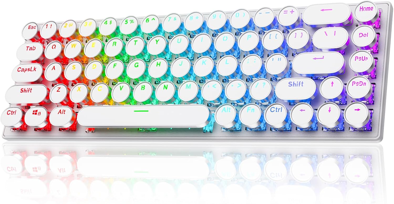 Svemei Keyboard Cute Round keycap Bluetooth Keyboard with