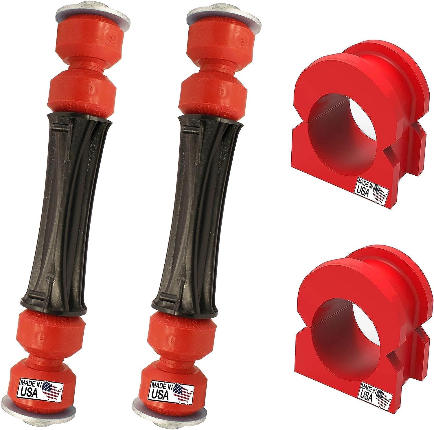 Suspension Dudes 4 PC Front Sway Bar Stabilizer Link Kit + CODE RED EXTREME Bushing Kit FITS Escalade, Silverado, Avalanche, Suburban, Tahoe, Sierra, Yukon, 2007-2020 36 MM Stabilizer