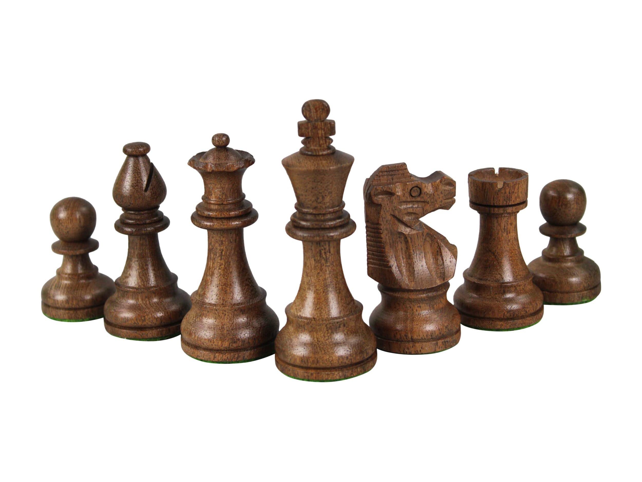 Grandmaster Championship, set di scacchi Helena in madreperla, in legno di noce, 50,8 cm, ponderato Sheesham French Knight Staunton, con scatola di scacchi in noce 9,5 cm